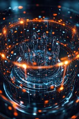 Aufkleber - A team building a virtual company in a holographic world