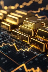 Poster - a time-lapse concept of gold price movement with dynamic data visualizations.