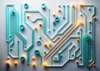 Poster - Minimalist Electronic Circuit Symbols: Clean & Modern Design Stock Photo