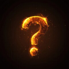 Poster - Modern minimalist question mark icon with glowing effects in a flat design style for creative contexts