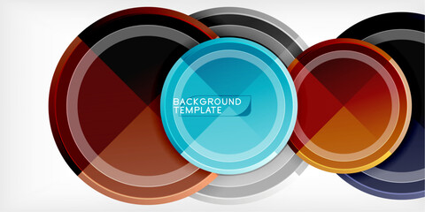 Poster - Abstract background - multicolored circles, trendy minimal geometric design, vector illustration