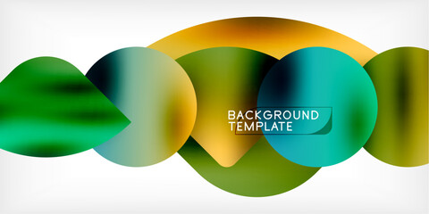 Poster - Bright circles with shadows abstract background
