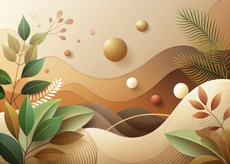 Poster - Minimalist Nature Abstract Background: Elegant Earth Tones for Product Photography