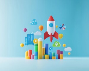 Poster - Colorful infographics representing big data insights