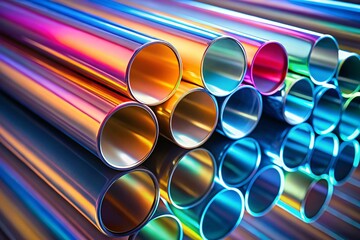 Poster - Minimalist Reflection: PVC Pipe in Polished Surface Stock Photo