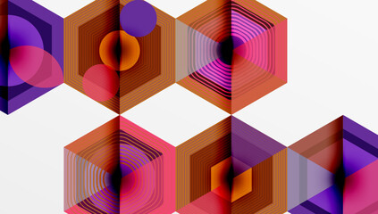 Poster - Hexagons design geometric abstract background