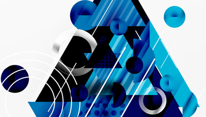 Leinwandbilder - Modern geometric background - overlapping triangles with smooth gradients and semi-transparency