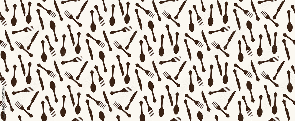 pattern cutlery knife spoon background Stock Vector | Adobe Stock