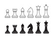 © Amir - chess all set outline black