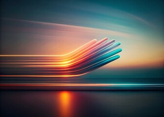 Poster - Modern Minimalist Hand Graphic Long Exposure Photography - Abstract Art Background