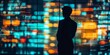 © Cloudyew - A man stands in front of a city skyline with a blurry background