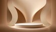 © Milla - abstract beige interior with curves and pedestal