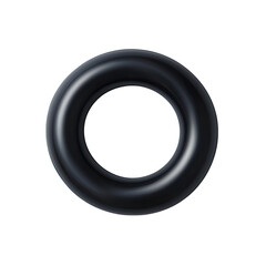 Poster - Glossy Black Ring on a Transparent Background with a Perfectly Circular Shape and Smooth Surface for Abstract Designs