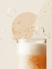 Poster - Minimalist fermentation logo design featuring an abstract jar and bubbles for probiotic food branding