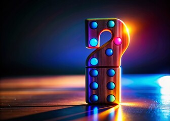 Wall Mural - Mysterious Domino Question Mark: Long Exposure Photography