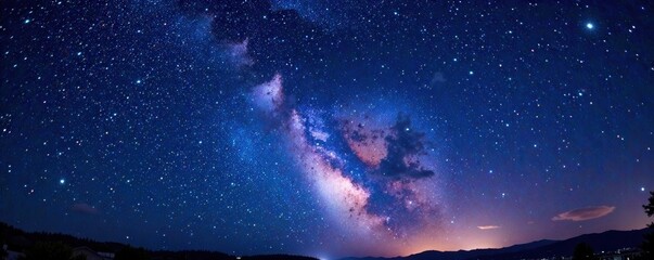 vibrant full starry night sky with millions of shining stars, galaxy, starry night, cosmos
