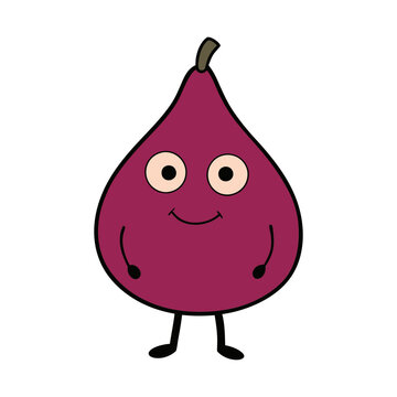 Cute fig cartoon vector
