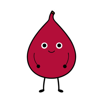 Cute fig cartoon vector