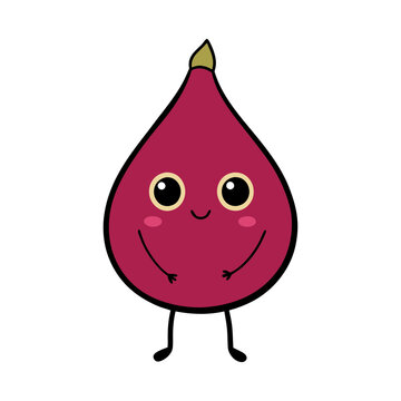 Cute fig cartoon vector