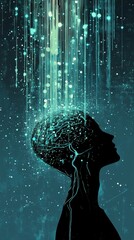 Poster - Abstract representation of thought and creativity flowing from mind