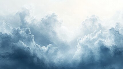 Wall Mural - Beautiful Cumulus Clouds Floating Amongst A Bright Cloudy Sky