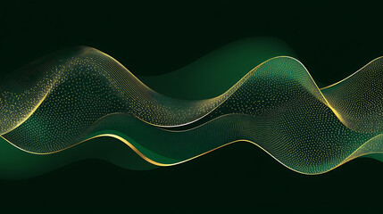 Poster - Dynamic green wave illustration abstract design digital art modern environment close-up view visual conceptualization for seo