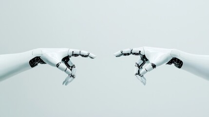 Poster - The power of AI, Robot hands collaborating with humans