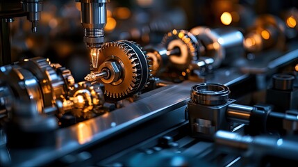 Poster - Precision Engineering Process with Cutting Tool and Mechanical Gear