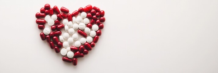 Aufkleber - Heart shaped arrangement of pills and capsules creates a modern and minimalist look perfect for health and wellness advertising