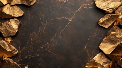 Poster - Elegant black and gold background creating a striking contrast for design projects and artistic displays