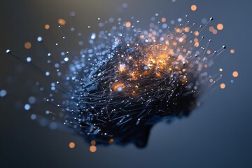 Poster - Abstract Representation of Human Brain with Glowing Particles