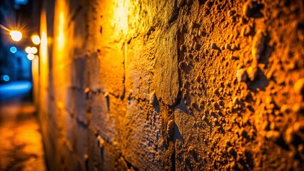 Poster - Night Photography: Worn Texture Design - Grunge Concrete Wall Detail