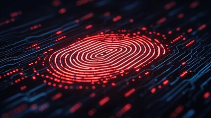 Poster - Digital fingerprint security technology cyber environment graphic design abstract viewpoint cybersecurity concept