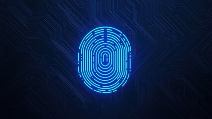 Poster - Digital fingerprint technology cybersecurity graphic design virtual space close-up view innovative concepts