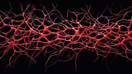 Poster - Vibrant neural connections depicted in abstract art digital artwork dark background scientific concept