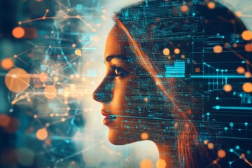 Poster - Digital Innovation and Technology Concept with Human Profile