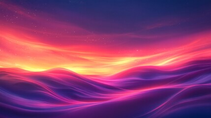 Wall Mural - vivid and colorful abstract landscape with bright flowing skies