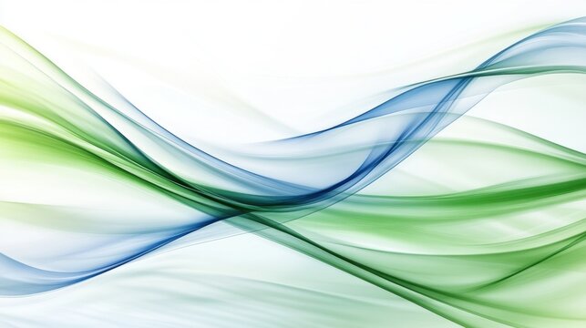 Modern digital wave pattern in blue and green, elegant curved lines creating a futuristic tech-inspired background with a sleek look