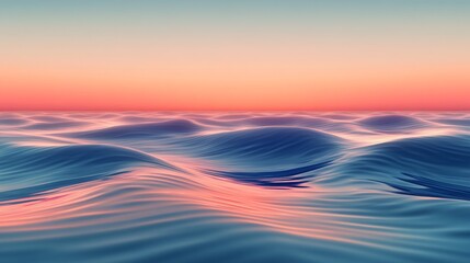 Wall Mural - the calm ocean reflecting warm hues of a beautiful sunset