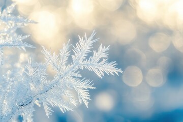 Leinwandbilder - Revealing the delicate beauty of frozen ice crystals reflecting soft winter light