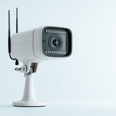 Poster - Surveillance Vigilance: A modern, high-definition security camera with antennas. It is designed to monitor surroundings with cutting-edge technology. 