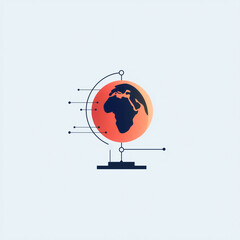 Poster - Global Connections: A simplified illustration of a globe, featuring a gradient earth and connecting lines, symbolizing global networks, information exchange, and interconnectedness.