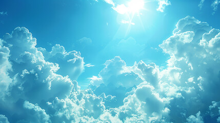 Wall Mural - blue sky with white cloud background. white cloud with blue sky background