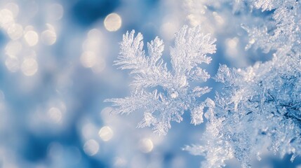 Leinwandbilder - Captivating frozen ice crystals create an enchanting winter atmosphere with reflections and abstract frost details highlighting the delicate beauty of cold