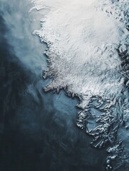Leinwandbilder - Intricate frozen ice crystals create subtle reflections and an abstract frost effect in a winter setting