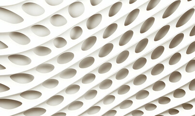 Poster - Abstract Wavy Surface with Holes and Soft Shadows in Neutral Tones