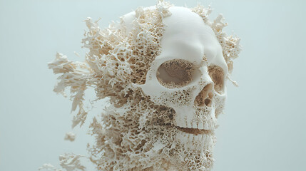 Poster - Abstract Skull Sculpture with Erosion Effect and Organic Texture