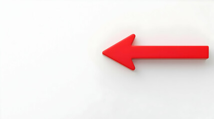 Poster - Bright Red Arrow Pointer Sign on Clean White Background