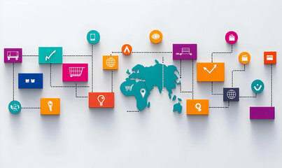 Poster - Colorful Infographic of Global Logistics and Supply Chain Management