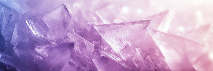 Leinwandbilder - Delicate frozen ice crystals reflecting soft winter hues in an abstract frost aesthetic